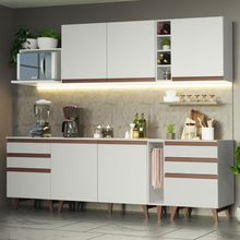 Cozinha Completa Madesa Reims 260006 com Armário e Balcão Branco