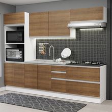 Cozinha Completa 100% MDF Madesa Acordes 270006 com Armário e Balcão (Sem Tampo e Pia) Branco/Rustic