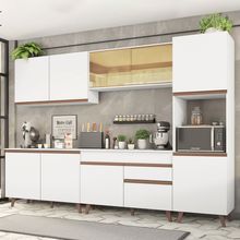 Cozinha Completa Madesa Reims 300001 com Armário e Balcão Branco