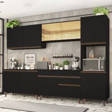 Cozinha Completa Madesa Reims 300001 com Armário e Balcão Preto