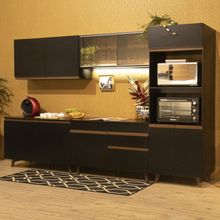 Cozinha Completa Madesa Reims XC310001 com Armário e Balcão Preto