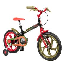 Bicicleta Infantil Aro 16 Caloi Power Rex Aço Freios V-Brake com Para-Lamas e Rodinhas