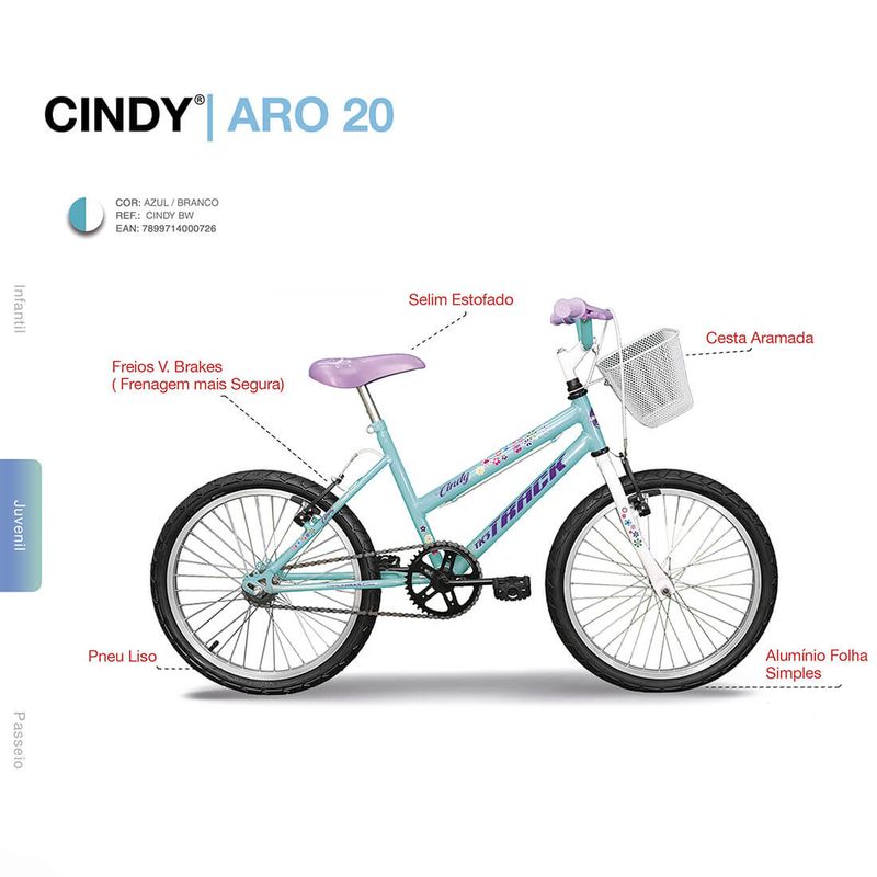 Bicicleta Track & Bikes Aro 20 Cindy