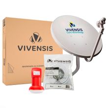 Antena TV Mini Parabólica com Kit Instalação 60cm Banda KU 5G (Sem Receptor)