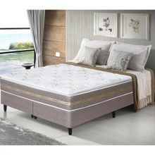 Colchão e Box Umaflex Cama Queen Size Bipartido com Molas Ensacadas Pillow Top Coimbra 75x158x198cm