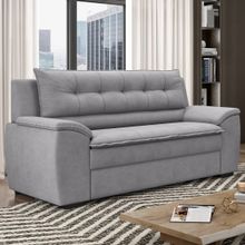 Sofa 3 Lugares em Suede com Almofadas Fixas e Fibra Siliconada 105x210x90cm Flexforma Dommus