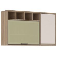 Armário de Cozinha Aéreo 2 Portas 4 Nichos Mel 120cm