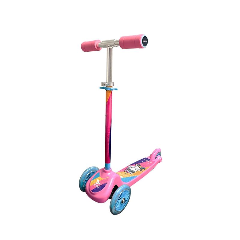 Patinete Rosa 3 Rodas Com Cesto Som E Led Havan Toys - HBR0444