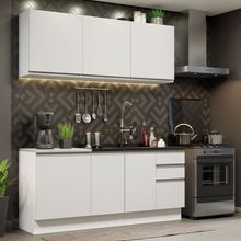 Armário de Cozinha Completa 180cm Branco Glamy Madesa 05