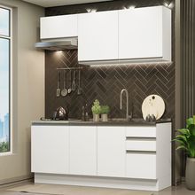 Armário de Cozinha Completa 180cm Branco Glamy Madesa 07