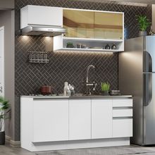 Armário de Cozinha Completa 180cm Branco Glamy Madesa 08