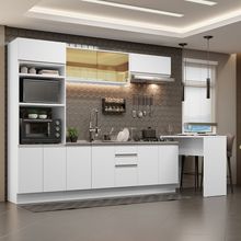 Armário de Cozinha Completa 315cm Branco Glamy Madesa 01