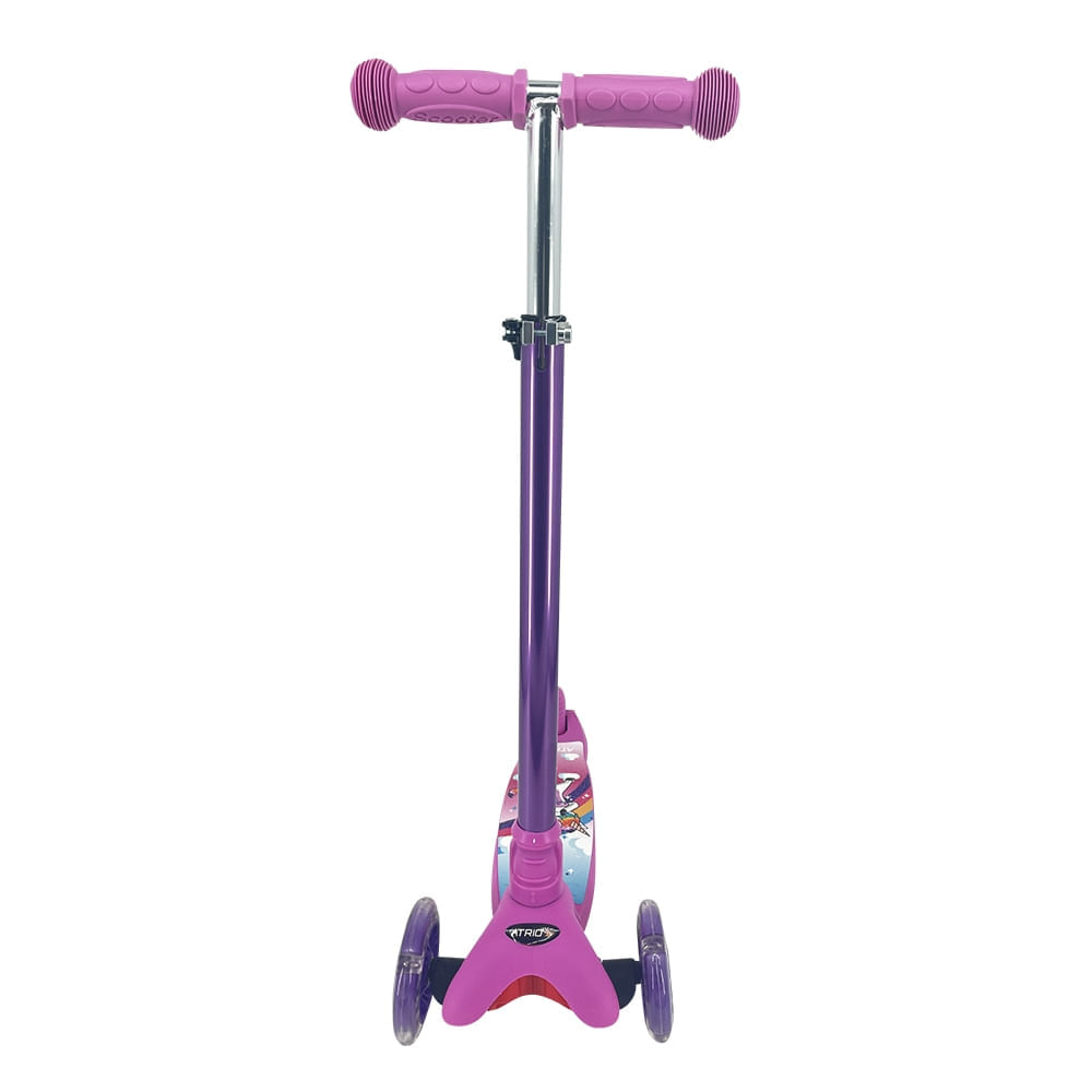 Patinete Rosa 3 Rodas Com Cesto Som E Led Havan Toys - HBR0444