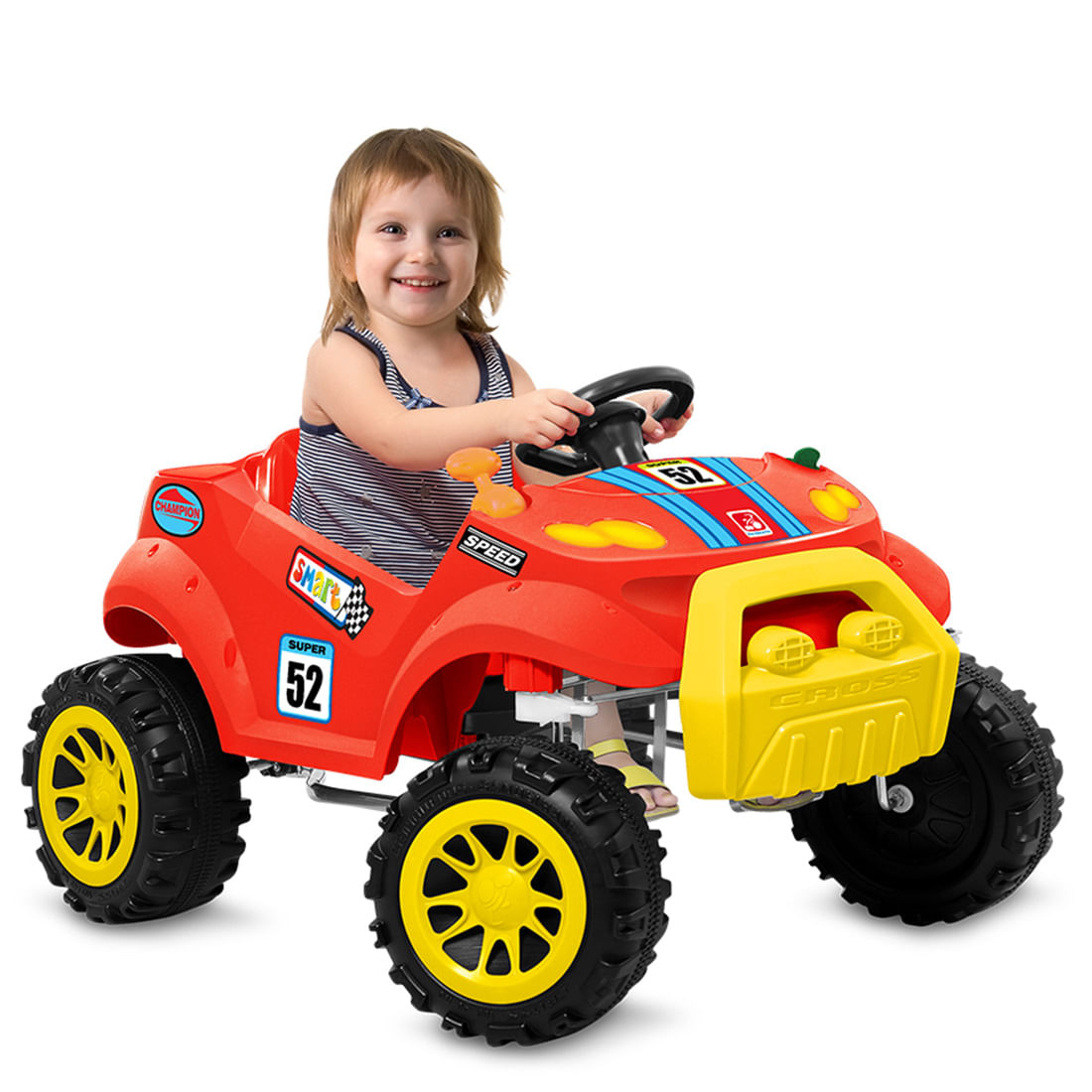 Carro de brinquedo infantil atinge um botão Transformar carro de