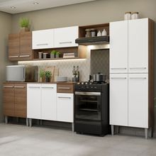 Armário de Cozinha Completa 293cm Rustic/Branco Emilly Madesa 01