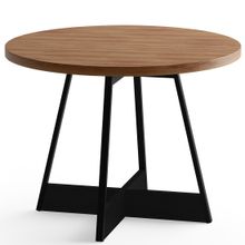Mesa de Madeira Redonda Copa e Cozinha 4 Lugares Estrutura de Aço Vercelli Carraro 76x100x100cm