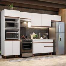 Armário de Cozinha Completa 330cm Branco Reims Madesa 01