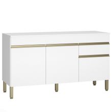 Armário de Cozinha Balcão 3 Portas 1 Gaveta Line 150cm