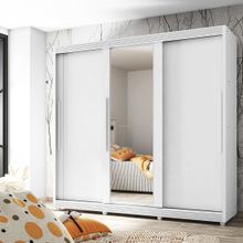 Guarda Roupa Casal 3 Portas 5 Gavetas com Espelho Veneto