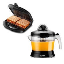 Kit Cozinha Mondial Snack Ultra Black com Sanduicheira Grill e Espremedor SN01 E04
