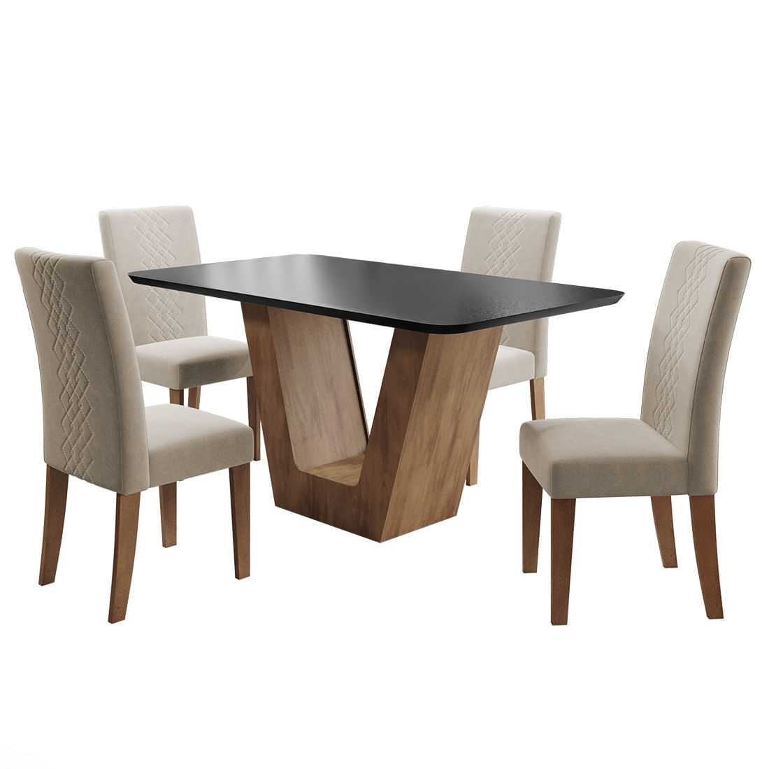 Conjunto Mesa e 4 Cadeiras Diamante - Área Externa