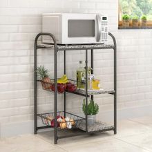 Fruteira de Chão em Aço Anticorrosivo Tampos de Granito Multiuso Fabone Ambar 95x65x40cm