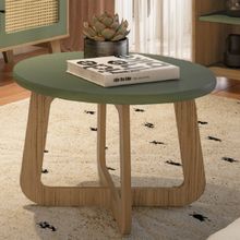 Mesa de Centro e Apoio Circular 100% MDF com Pés Vazados Bali 46x59cm