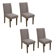 Conjunto de Cadeiras Sala de Jantar 4 Peças Suede Veloplus Até 110Kg Brusque Dobue 93x42x45cm