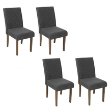 Conjunto de Cadeiras Sala de Jantar 4 Peças Suede Veloplus Até 110Kg Genebra Dobue 93x42x45cm