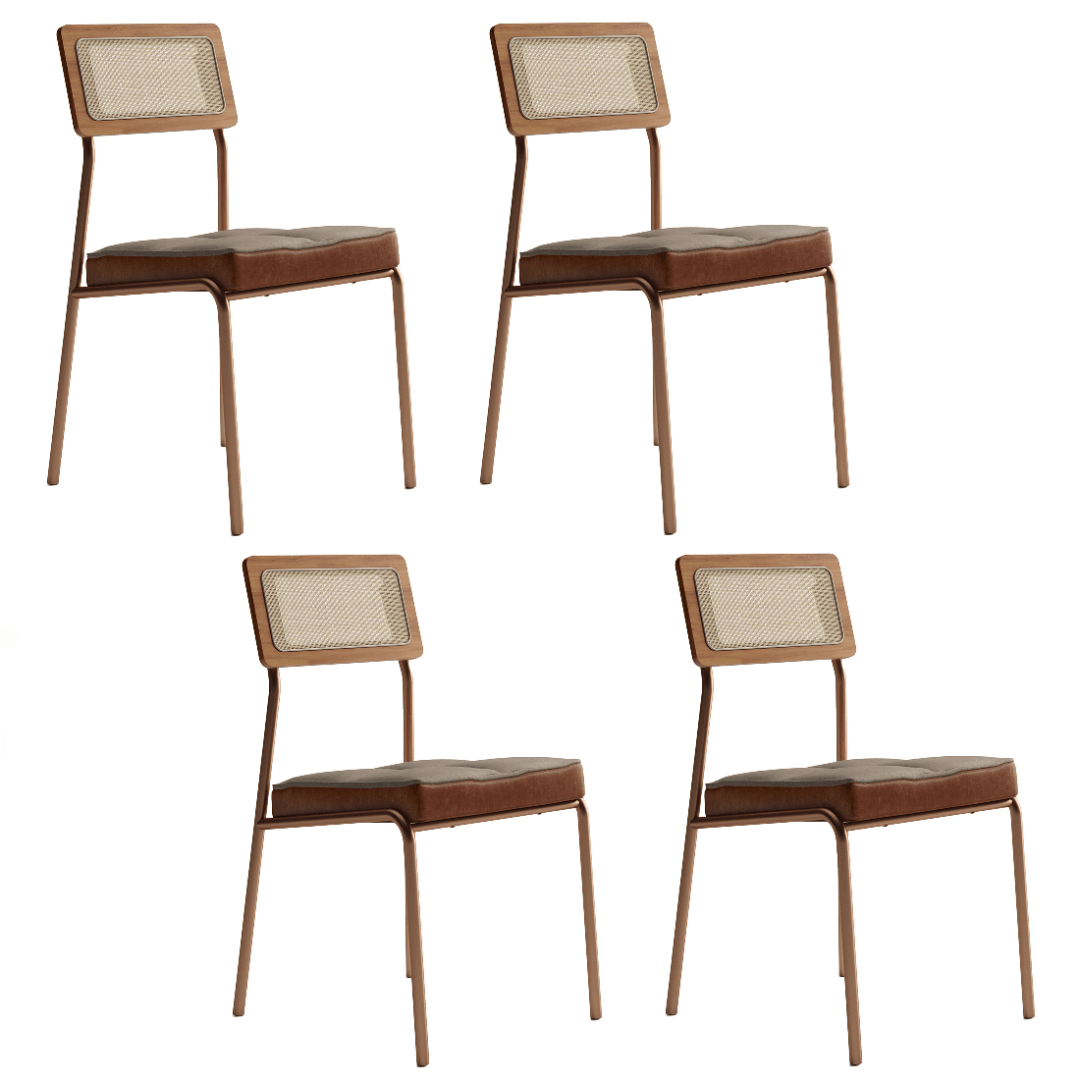 Conjunto de Cadeiras de Aço 4 Peças Resistente Confortável Carraro Portofino 90x48x56cm