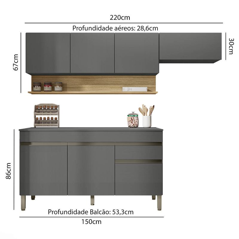 Combo-Cozinha-Completa-Cozinha-Completa-7p-1g-Line-Kits-Paran�