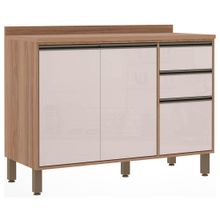 Armário de Cozinha Balcão 2 Portas 3 Gavetas Mel 120cm