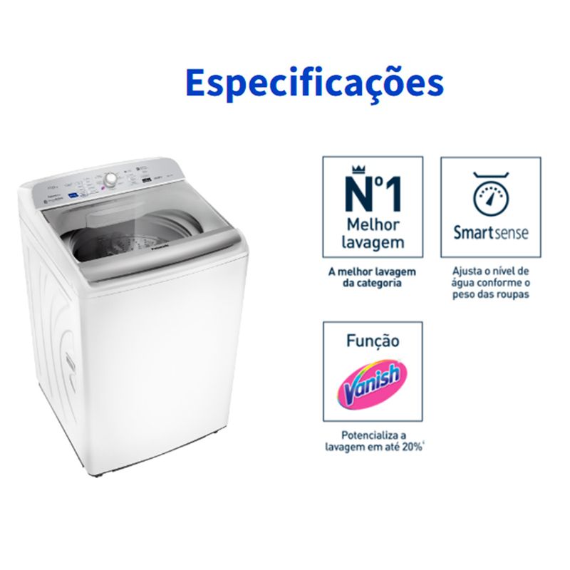 Lavadora de Roupas Panasonic 17kg Cesto Inox - 9 Programas de Lavagem  Branca NA-F170B7W [CUPOM EXCLUSIVO] 159000 - Canaltech Ofertas