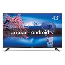 Smart TV 43" Aiwa Full HD Ultrafina HDR10 Android Comando de Voz Bluetooth AWS-TV-43-BL-02-A