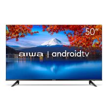 Smart TV 50" Aiwa 4K Ultra HD Ultrafina HDR10 Android Comando de Voz Bluetooth AWS-TV-50-BL-02-A