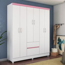 Guarda Roupa Solteiro 6 Portas 2 Gavetas Espaço Sapateira Havana