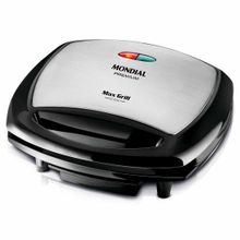 Sanduicheira Grill Elétrica Mondial Max 2 em 1 Antiaderente Bandeja Coletora 1000W G-07