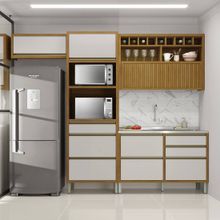 Cozinha Completa 4 Portas 7 Gavetas 4 Módulos 100% MDF Baronesa 270cm