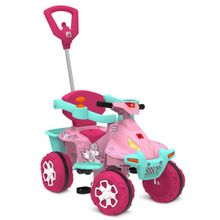 Carro a Pedal Infantil Bandeirante Passeio e Pedal com LED e Haste até 35kg Smart Quad