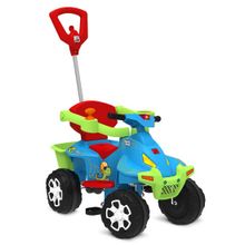 Carro a Pedal Infantil Bandeirante Passeio e Pedal com LED e Haste até 35kg Smart Quad