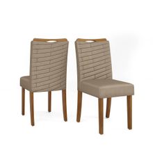 Conjunto de Cadeiras Sala de Jantar 2 Peças em Suede Até 130Kg Milão Dj Móveis 96x42x58cm