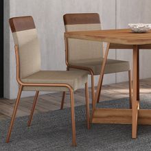 Conjunto de Cadeiras de Aço 2 Peças Copa e Cozinha Estofada Carraro Vercelli 90x46x57cm