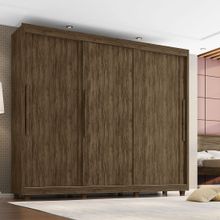 Guarda Roupa Casal 3 Portas de Correr 5 Gavetas 100% MDF Pagani