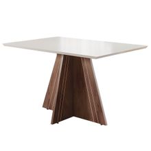 Mesa de Jantar Retangular 4 Lugares MDF Verniz Vitreo Alto Brilho Genebra Dobue 80x90x136cm