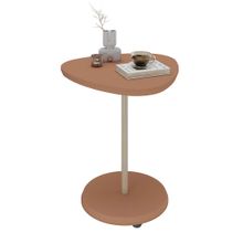 Mesa de Apoio e Lateral Circular 100% MDF com Pés em Metal Olinda Artely 54x45x45cm