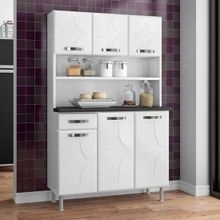 Cozinha Compacta 6 Portas 1 Gaveta em Aço Resistente Turquesa