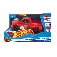 Hot Wheels Carro Pick Up Truck Vermelho Com Luz e Som Multikids - BR1820
