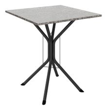 Mesa de Aço Quadrada 4 Lugares Copa e Cozinha Tampo Granito Fabone Braga 77x70x70cm