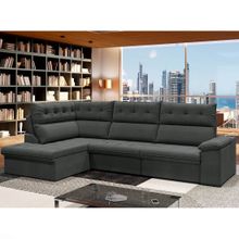 Sofa de Canto 6 Lugares em Veludo Retrátil e Reclinável Everest 110x190x260cm