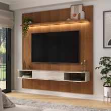 Painel para TV até 75" com LED 1 Porta e Prateleira Superior Guarujá